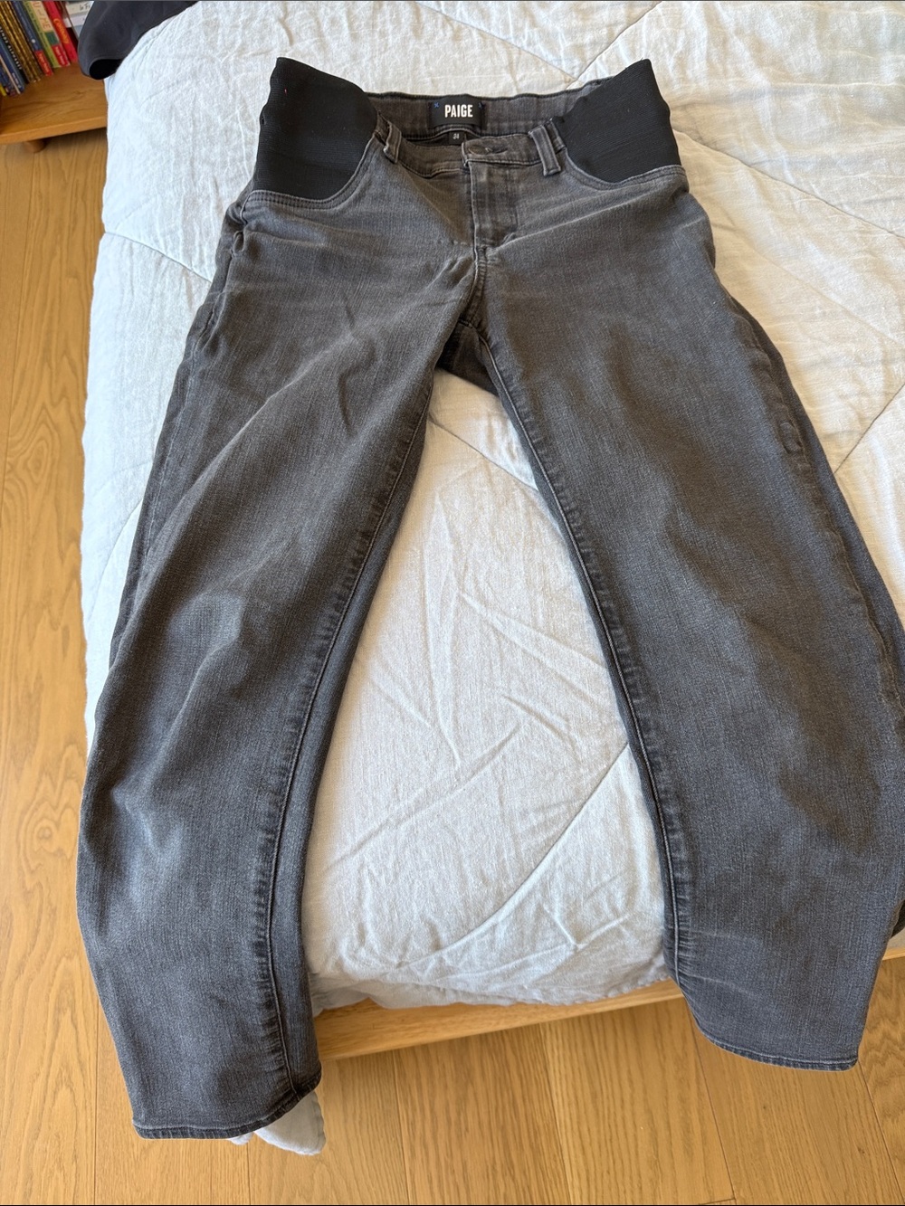 PAIGE Noella Maternity Jeans in Washed Black